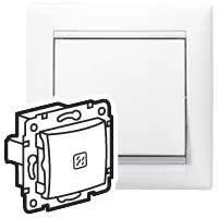 694261 Механизм выключателя 1-кл. СП Valena 10А IP31 с подсветкой бел. (DIY-упак.) Leg 