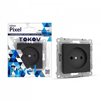 TKE-PX-R1-C14 Розетка 1-м СП Pixel 16А IP20 без заземл. механизм карбон TOKOV ELECTRIC 