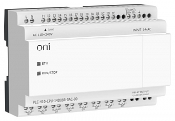 Модуль ЦПУ ПЛК 410 14 DI 8 RO 220В AC с Ethernet портом без экрана ONI PLC-410-CPU-14D08R-0AC-00