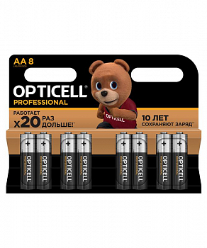 5052007 Элемент питания алкалиновый AA/LR6 (блист. 8шт) Professional Opticell 