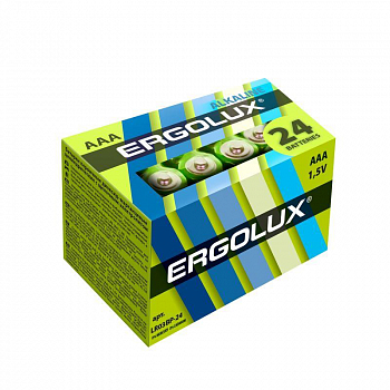 14213 Элемент питания алкалиновый LR03 Alkaline BP-24 (уп.24шт) NEW Ergolux 