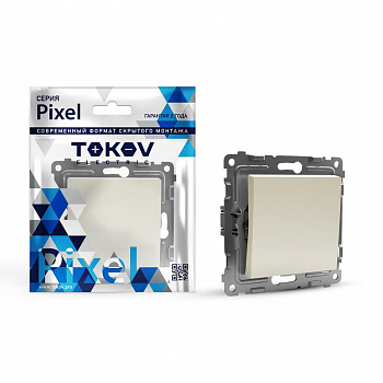TKE-PX-P1-C02 Переключатель проходной 1-кл. СП Pixel 10А IP20 механизм беж. TOKOV ELECTRIC 