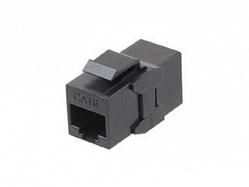 444915 Адаптер проходной (coupler) RJ-45(8P8C) формата Keystone Jack кат. 6 4 пары CA2-KJ-C6-BK черн. Hyperline 