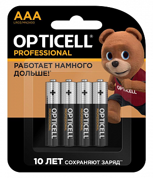 5052002 Элемент питания алкалиновый AAA/LR03 (блист. 4шт) Professional Opticell 