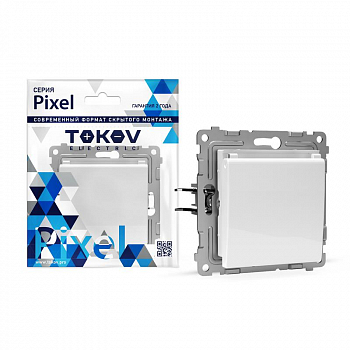 TKE-PX-R1ZSW1-C01 Розетка 1-м СП Pixel 16А IP20 с заземл. защ. шторки с крышкой механизм бел. TOKOV ELECTRIC 