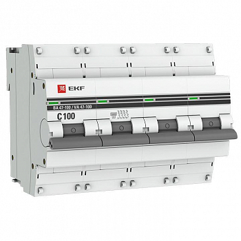 mcb47100-4-100C-pro Выключатель автоматический модульный 4п C 100А 10кА ВА 47-100 PROxima EKF 