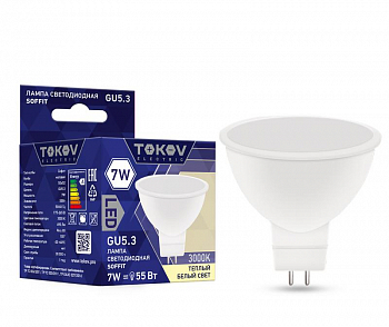 TKE-MR16-GU5.3-7-3K Лампа светодиодная 7Вт Soffit 3000К GU5.3 176-264В TOKOV ELECTRIC 