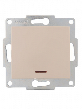 707-0388-111 Механизм выключателя 1-кл. 1п СП Karina 10А IP20 с подсветкой крем. LEZARD 