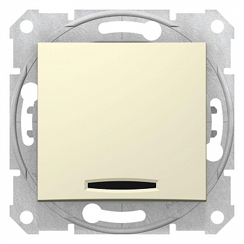 SDN1500147 Механизм переключателя проходного 1-кл. СП Sedna 10А IP20 (сх. 6а) 250В с син. подсветкой беж. SchE 