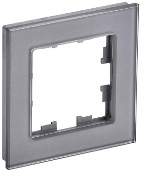 BR-M12-G-K03 Рамка 1-м BRITE РУ-1-2-БрСе стекло сер. IEK 