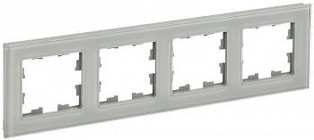 BR-M42-G-K30 Рамка 4-м BRITE РУ-4-2-БрД стекло дым. IEK 