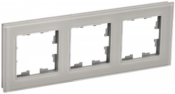 BR-M32-G-K30 Рамка 3-м BRITE РУ-3-2-БрД стекло дым. IEK 