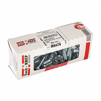 105201 Болт DIN933 с шестигранной головкой М6х20 оцинк. (уп.80шт) Tech-KREP 