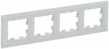 BR-M42-G-K01 Рамка 4-м BRITE РУ-4-2-БрБ стекло бел. IEK 
