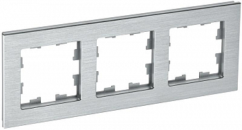 BR-M32-M-K47 Рамка 3-м BRITE РУ-3-1-БрА металл алюм. IEK 
