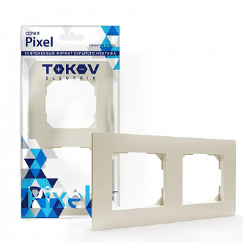 TKE-PX-RM2-C02 Рамка 2-м Pixel универс. беж. TOKOV ELECTRIC 