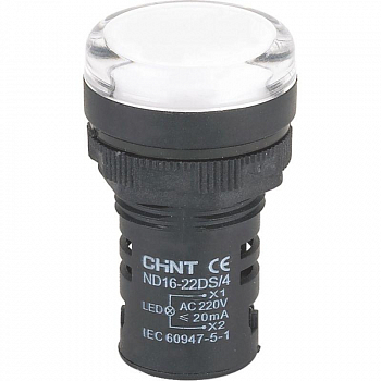 592936 Индикатор ND16-22DS/2 бел. AC/DC 24В (R) CHINT 