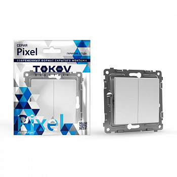 TKE-PX-V2-C01 Выключатель 2-кл. СП Pixel 10А IP20 механизм бел. TOKOV ELECTRIC 