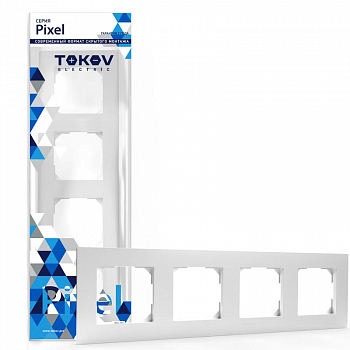 TKE-PX-RM4-C01 Рамка 4-м Pixel универс. бел. TOKOV ELECTRIC 