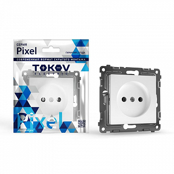 TKE-PX-R1-C01 Розетка 1-м СП Pixel 16А IP20 без заземл. механизм бел. TOKOV ELECTRIC 