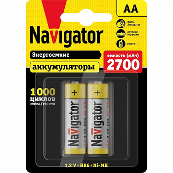 94465 Аккумулятор 94 465 NHR-2700-HR6-BP2 (блист.2шт) Navigator 