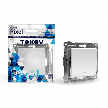 TKE-PX-V1I-C01 Выключатель 1-кл. СП Pixel 10А IP20 с индикатором механизм бел. TOKOV ELECTRIC 