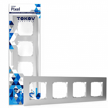 TKE-PX-RM4-C03 Рамка 4-м Pixel универс. алюм. TOKOV ELECTRIC 
