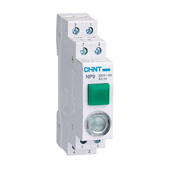 584054 Кнопка модульная NP9-10D3/1 с подсветкой 1НО AC/DC 230В зел. (R) CHINT 