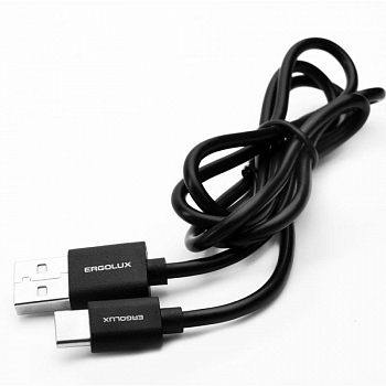 15089 Кабель USB ELX-CDC02P-C02 ПРОМО USB-Type C 2А 1м зарядка+передача данных пакет черн. ERGOLUX 