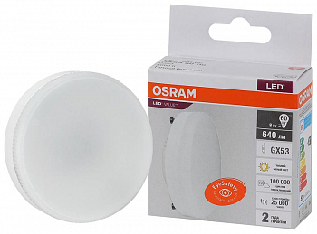 4058075582248 Лампа светодиодная LED Value LVGX5360 8SW/830 230В GX53 10х1 RU OSRAM 