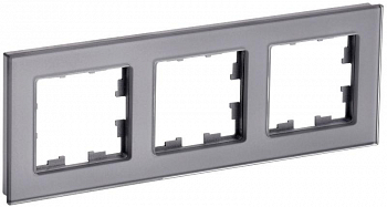 BR-M32-G-K03 Рамка 3-м BRITE РУ-3-2-БрСе стекло сер. IEK 