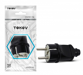 TKL-PLZ-C05 Вилка прямая 16А 250В с заземл. черн. TOKOV ELECTRIC 