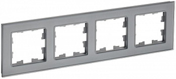 BR-M42-G-K03 Рамка 4-м BRITE РУ-4-2-БрСе стекло сер. IEK 