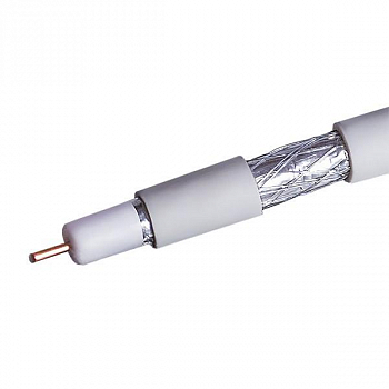 109L Кабель RG-6 CCS 1.02 (21%)/FPE/Al-Pet-Al Foil Unbonded/Al 64х0.12/PVC RW бел. (уп. 100м) Net.On 