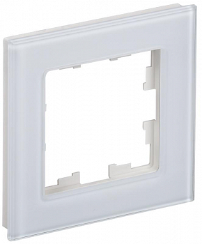 BR-M12-G-K01 Рамка 1-м BRITE РУ-1-2-БрБ стекло бел. IEK 