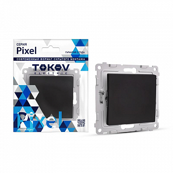 TKE-PX-P1-C14 Переключатель проходной 1-кл. СП Pixel 10А IP20 механизм карбон TOKOV ELECTRIC 