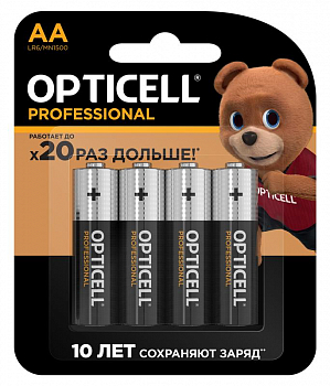 5052001 Элемент питания алкалиновый AA/LR6 (блист. 4шт) Professional Opticell 