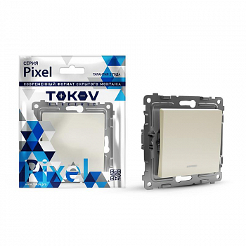 TKE-PX-V1I-C02 Выключатель 1-кл. СП Pixel 10А IP20 с индикатором механизм беж. TOKOV ELECTRIC 