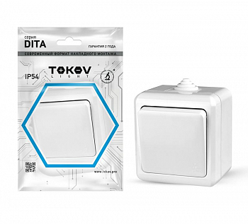 TKL-DT-V1-C01-IP54 Выключатель 1-кл. ОП Dita IP54 10А 250В бел. TOKOV LIGHT 