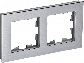 BR-M22-M-K47 Рамка 2-м BRITE РУ-2-1-БрА металл алюм. IEK 