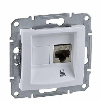 SDN4300121 Механизм розетки комп. 1-м СП Sedna RJ45 бел. SchE 