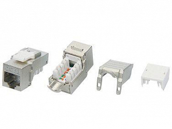 432598 Вставка Keystone Jack RJ-45(8P8C) кат. 5e экранир. KJ9-8P8C-C5e-90-SH-F-WH Hyperline 