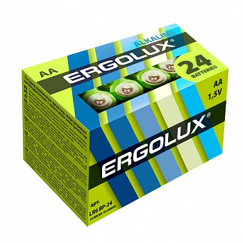 14212 Элемент питания алкалиновый LR6 Alkaline BP-24 (уп.24шт) NEW Ergolux 