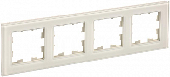 BR-M42-G-K10 Рамка 4-м BRITE РУ-4-2-БрВа стекло ванильн. IEK 